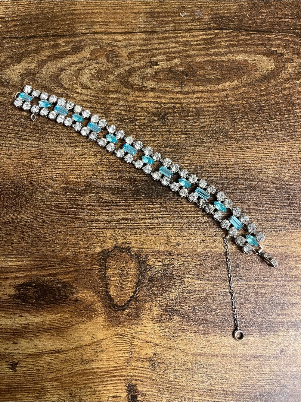 Sparkling Turquoise and Clear Crystal Bracelet - Women's Jewelry
